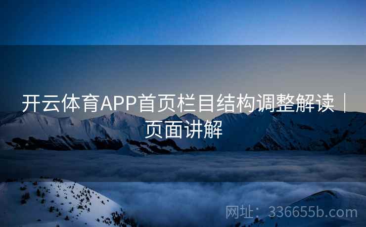 开云体育APP首页栏目结构调整解读｜页面讲解