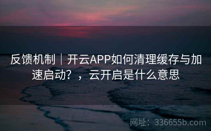 反馈机制｜开云APP如何清理缓存与加速启动？，云开启是什么意思